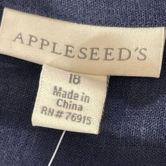 Appleseeds Dress Womens plus size 18 cuffed sleeves button up linen blend New - Picture 5 of 10